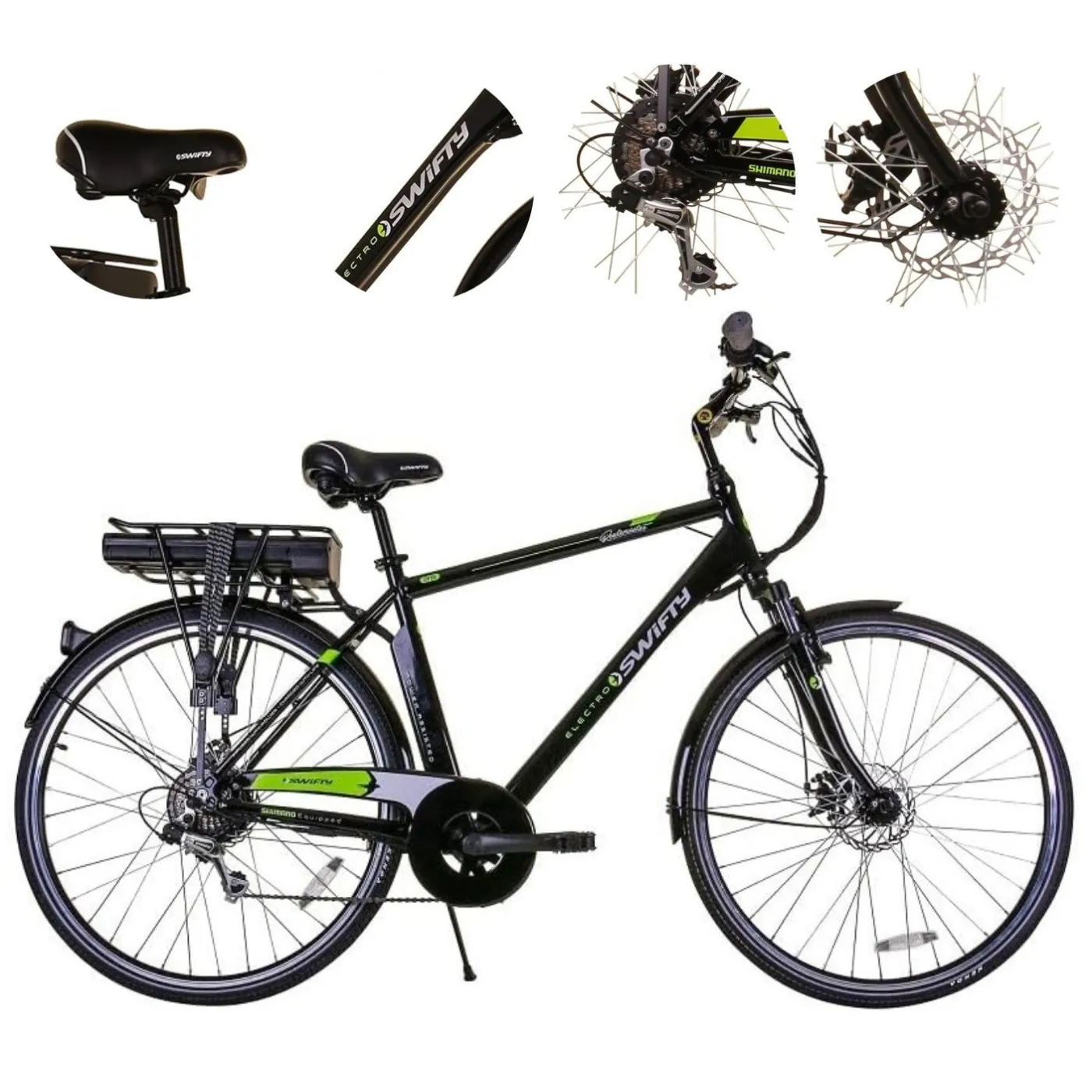 Rower Elektryczny Męski 28 Trekkingowy ALU 250W Shimano Tarcze Wspomaganie