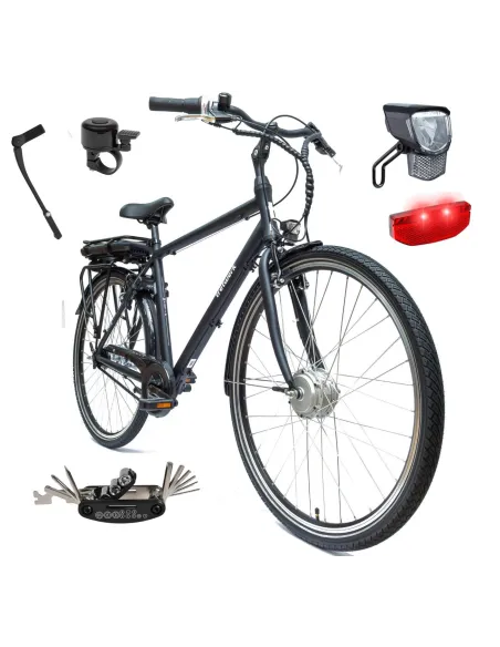 Rower Elektryczny Męski Trekkingowy 28" ALU 250 W Shimano NEXUS 7 Światła