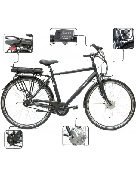 Rower Elektryczny Męski Trekkingowy 28" ALU 250 W Shimano NEXUS 7 Światła