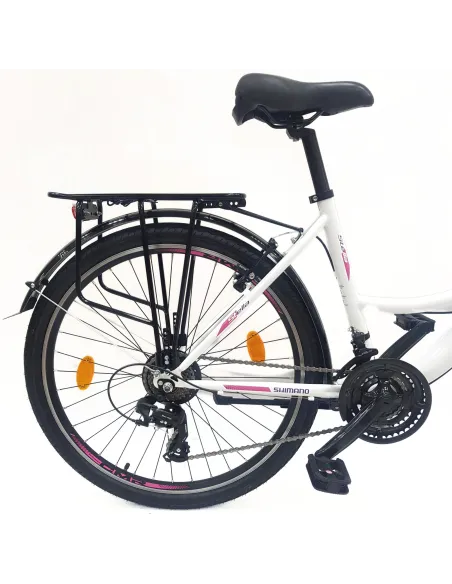 Rower Miejski Damski 26" Stal V-brake 21-biegów Revo Światła Stopka Dzwonek