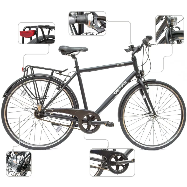 Rower Męski Miejski 28" SHIMANO Nexus 7 Bagażnik Błotniki Światła Lekki