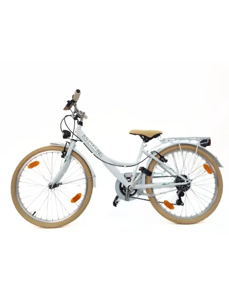 Rower Dziecięcy Miejski 24 Światła Bagaż Dzwonek Stopka Błotniki Dziewczęcy