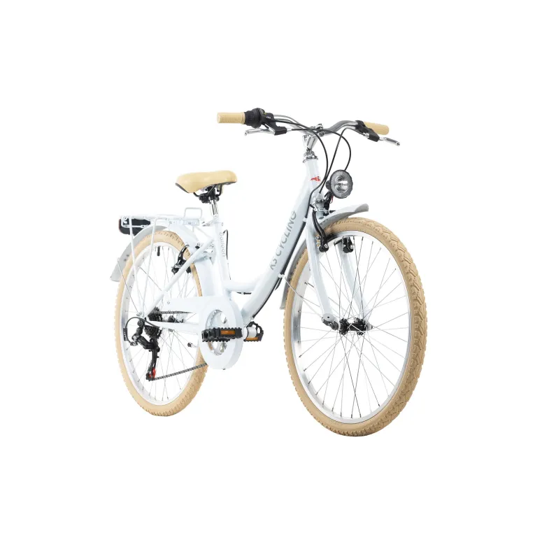 Rower Miejski Dziecięcy 24 Błotnik Bagażnik Dziewczęcy Oświetlenie