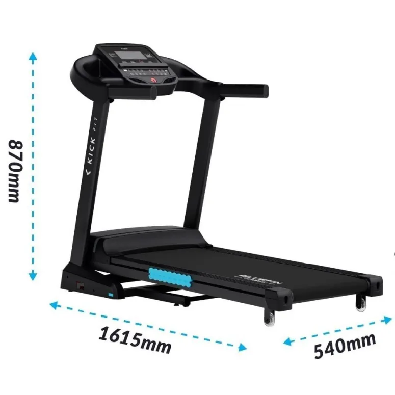 Bieżnia Elektryczna Domowa Składana Bluefin Kick Fit 17,5 km/h Do 120 kg