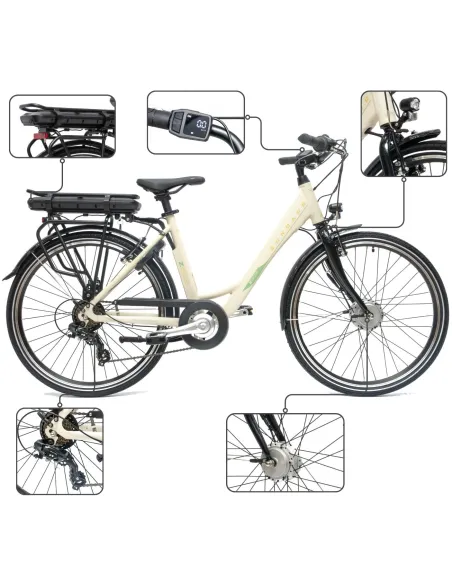 Rower Elektryczny Damski Miejski 26" SHIMANO 250 W Alu Aplikacja 2025 NFC