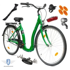 Rower Miejski Damski 28 Retro Nexus 3 Kontra Dzwonek Odblaski Oświetlenie