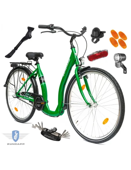 Rower Miejski Damski 28 Retro Nexus 3 Kontra Dzwonek Odblaski Oświetlenie