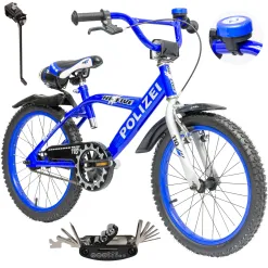 Rower Dziecięcy Chłopięcy Koła 18" POLIZEI Błotniki Dzwonek Stopka Policja