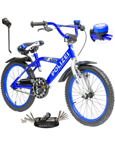 Rower Dziecięcy Chłopięcy Koła 18" POLIZEI Błotniki Dzwonek Stopka Policja