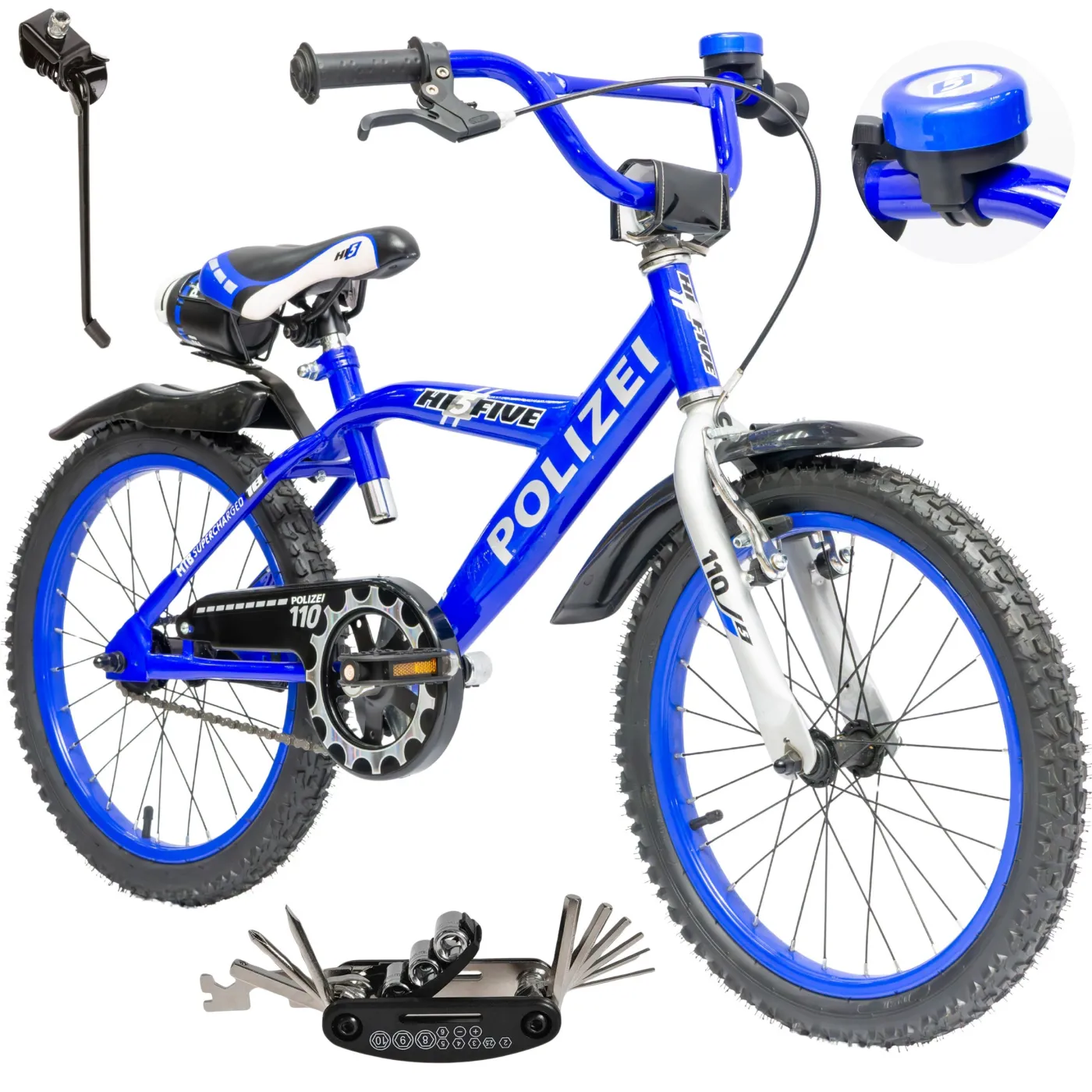 Rower Dziecięcy Chłopięcy Koła 18" POLIZEI Błotniki Dzwonek Stopka Policja