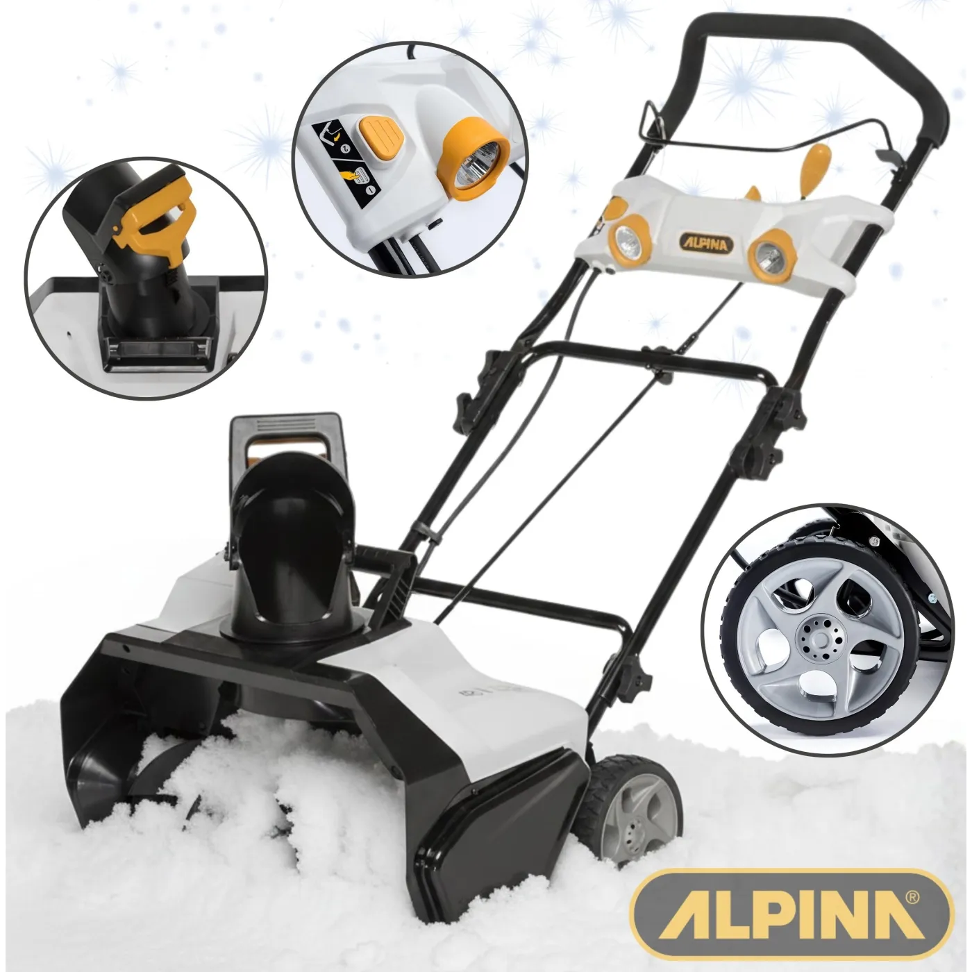 Odśnieżarka Akumulatorowa ALPINA AS 5148 Li 51cm Wyrzut 1-6m 180° Lampy LED