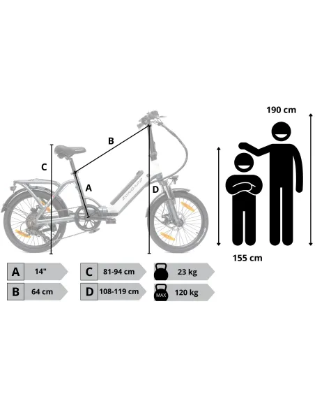 Rower Elektryczny Męski Damski Składany 20" SHIMANO Tarcze 250 W LCD Alu