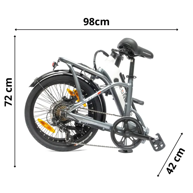 Rower Elektryczny Męski Damski Składany 20" SHIMANO Tarcze 250 W LCD Alu