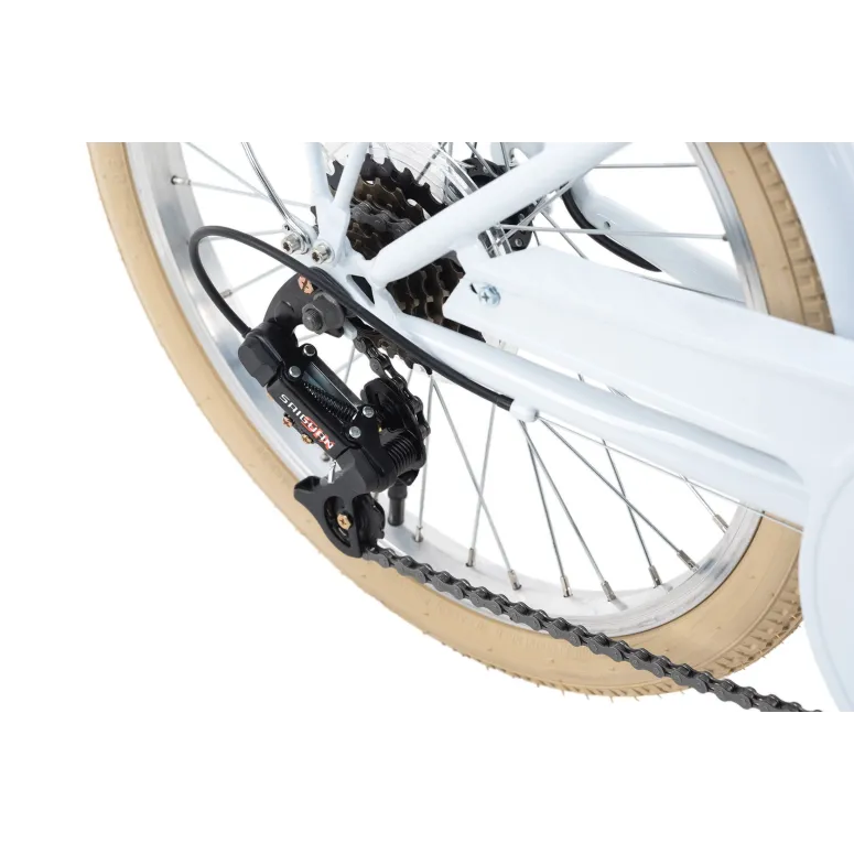 Dziewczęcy Rower Miejski 20 Światła Stopka Bagażnik 6 Bieg Dziecięcy - 6