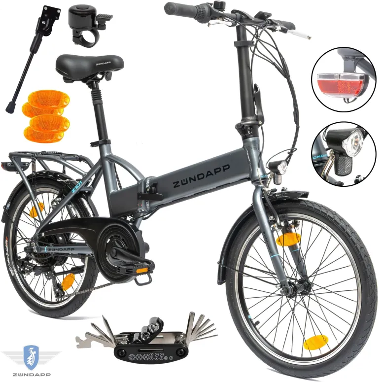 Elektryczny Rower Miejski 20 ALU Składak Męski Damski E-bike Zasięg 60km