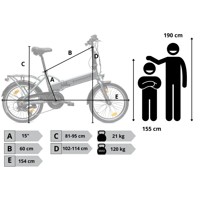 Elektryczny Rower Miejski 20 ALU Składak Męski Damski E-bike Zasięg 60km