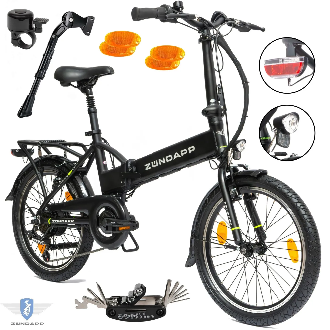 Rower Elektryczny Damski Męski Składany 20" Miejski Składak 2025 LED 250 W