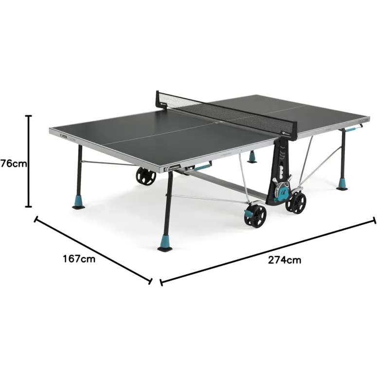 Stół Do Tenisa Stołowego Cornilleau 300x Outdoor Szary Składany Hamulce 5mm