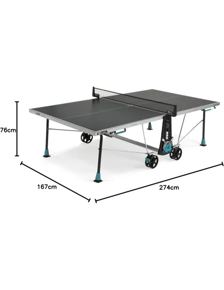 Stół Do Tenisa Stołowego Cornilleau 300x Outdoor Szary Składany Hamulce 5mm
