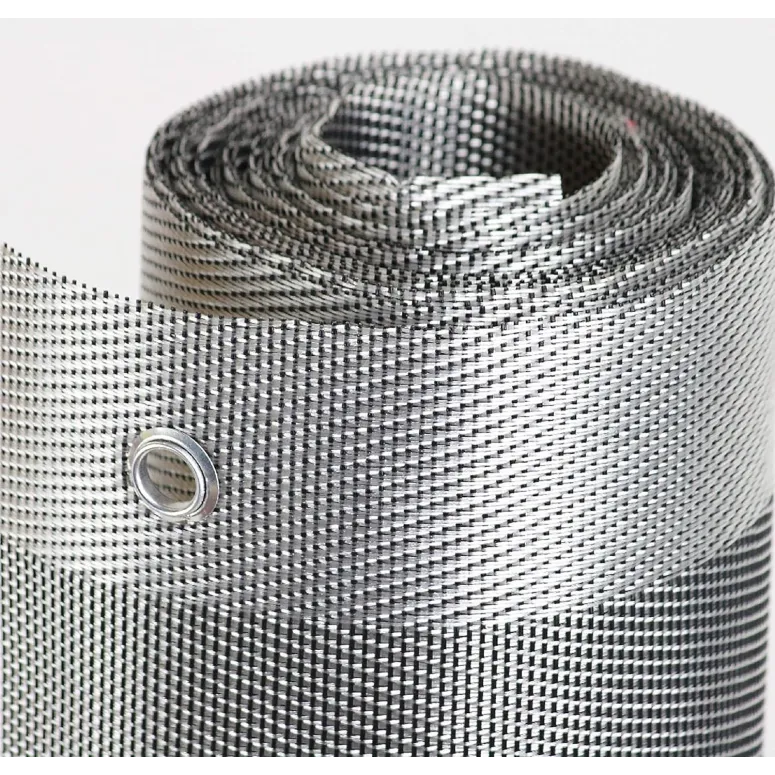 Siatka Ekranująca Dekoracyjna TENAX Double 500x100 Srebrna Ogrodzeniowa