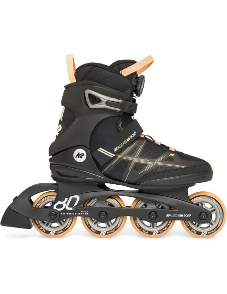 Rolki Klasyczne 4-Kołowe Damskie K2 ALEXIS 80 BOA Brzoskwiniowe r. 41,5