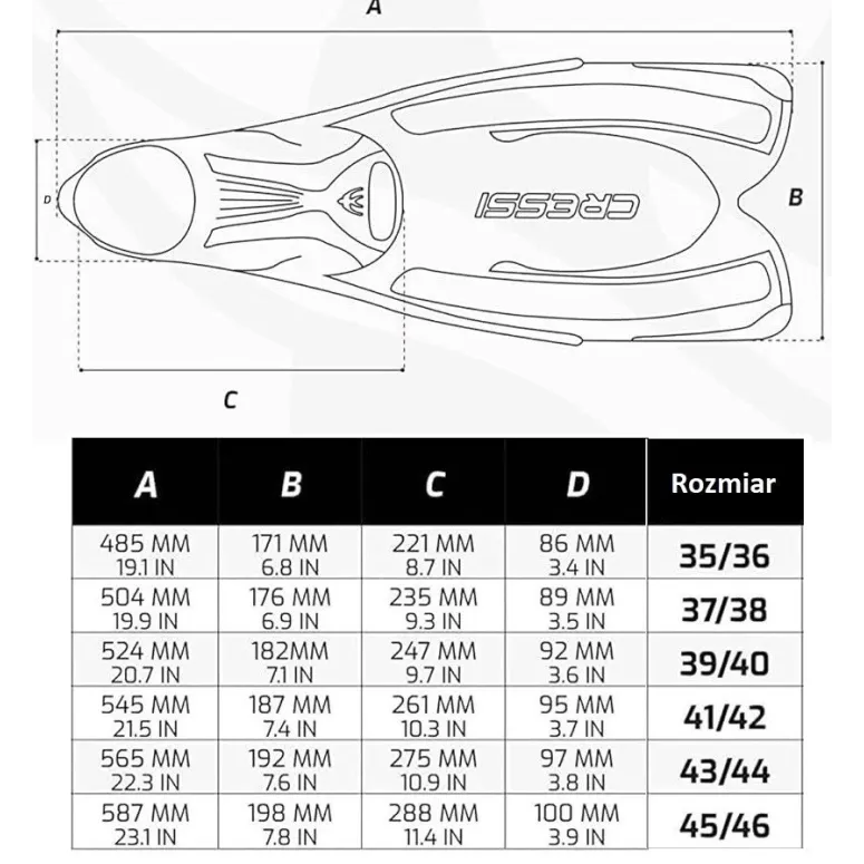 Płetwy Do Nurkowania Snorkelingu Cressi Agua Lekkie Żółte Dopasowane 35/36
