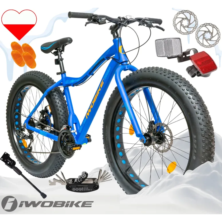 Rower Damski Męski Fatbike 26 IWOBIKE Shimano Aluminium Tarcze Lekki 2025