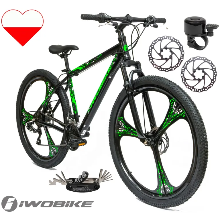 Rower Męski Górski 29" MTB IWOBIKE Shimano 2025 Hardtail Amortyzacja Tarcze