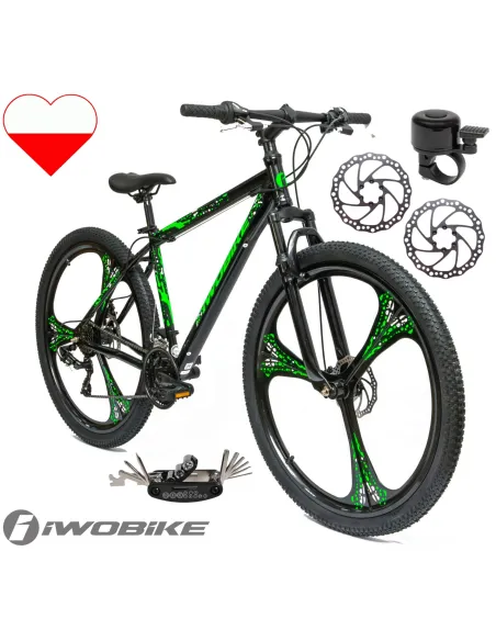 Rower Męski Górski 29" MTB IWOBIKE Shimano 2025 Hardtail Amortyzacja Tarcze