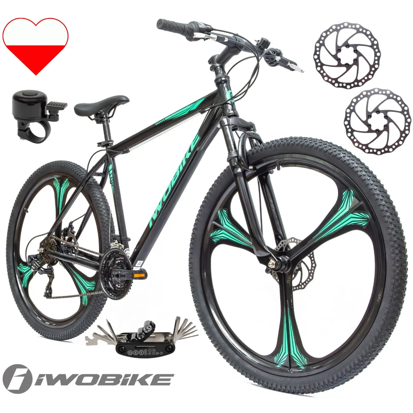 Rower Męski Górski 29" MTB IWOBIKE Shimano Hardtail Amortyzacja Tarcze 2025