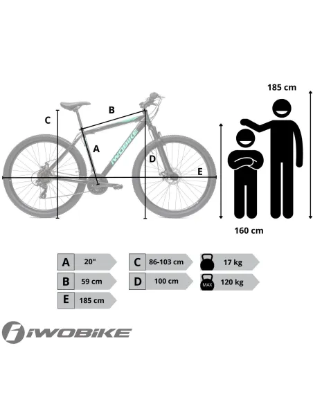 Rower Męski Górski 29" MTB IWOBIKE Shimano Hardtail Amortyzacja Tarcze 2025
