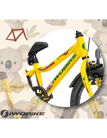 Rower Dziecięcy 16" Chłopięcy Dziewczęcy IWOBIKE 2025 Kółka Boczne Dzwonek