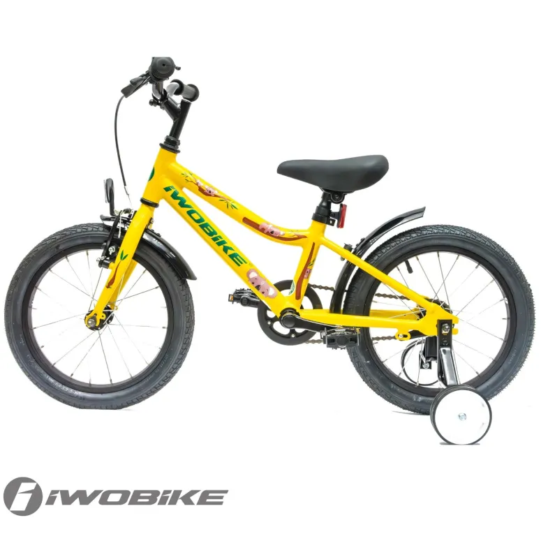 Rower Dziecięcy 16" Chłopięcy Dziewczęcy IWOBIKE 2025 Kółka Boczne Dzwonek