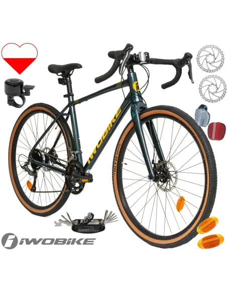 Rower Męski Gravel 28 Aluminium IWOBIKE 2025 Shimano Claris Tarcze Lekki