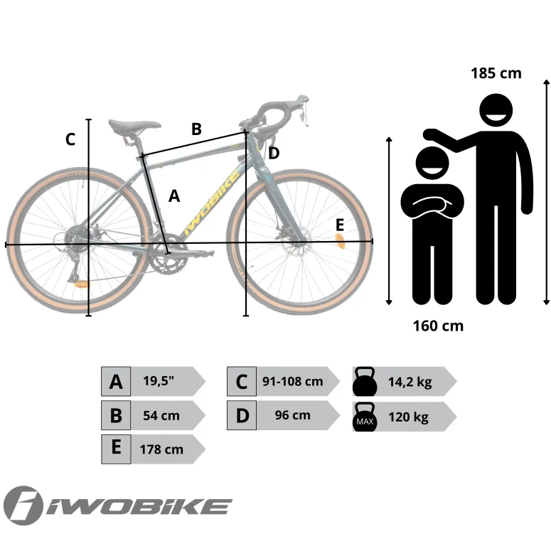 Rower Męski Gravel 28 Aluminium IWOBIKE 2025 Shimano Claris Tarcze Lekki