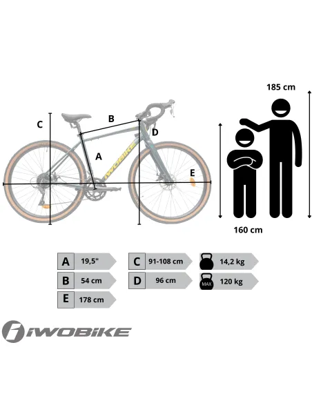 Rower Męski Gravel 28 Aluminium IWOBIKE 2025 Shimano Claris Tarcze Lekki