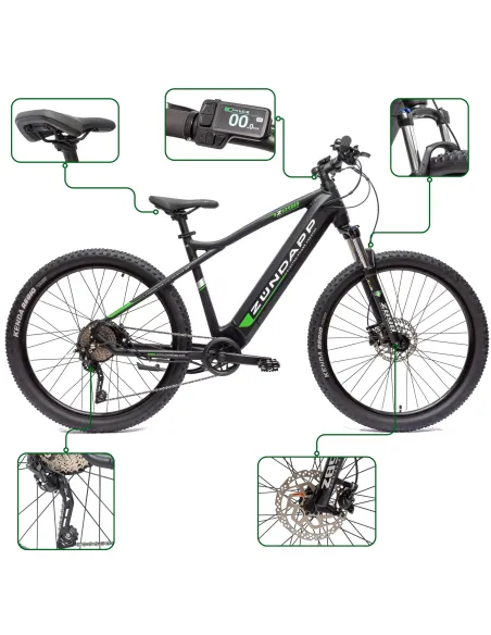 Rower Elektryczny Męski Damski Górski 27,5 MTB Deore LCD Aplikacja NFC 2025