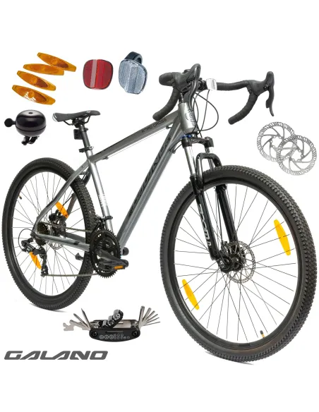 Rower Gravel 29 Przełajowy Aluminiowy Tarcze 14 Bieg Dzwonek Klamkomanetki