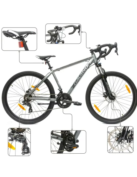 Rower Gravel 29 Przełajowy Aluminiowy Tarcze 14 Bieg Dzwonek Klamkomanetki