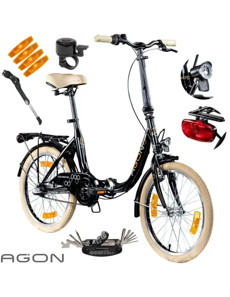 Rower Damski Męski Składany 20" SHIMANO Nexus Miejski Składak Oświetlenie