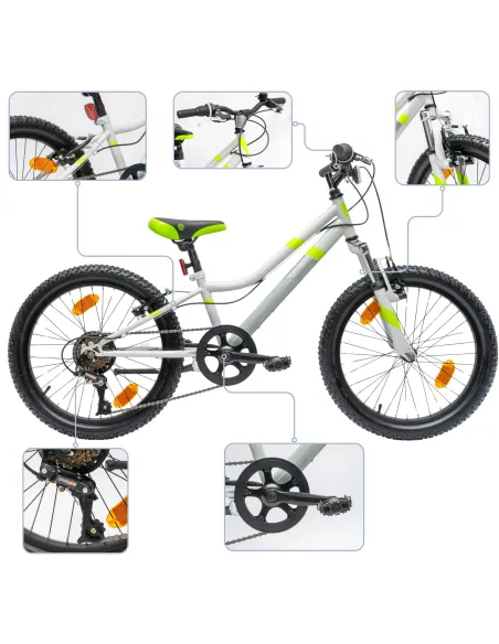 Rower Dziecięcy Chłopięcy Koła 20 Dzwonek Stopka Amortyzacja SAIGUAN 7 bieg