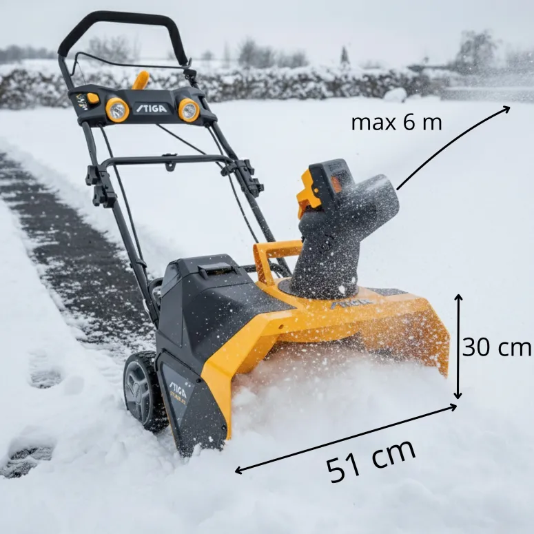 Odśnieżarka Akumulatorowa STIGA ST 4851 AE 51cm Wyrzut 6m 180° Lampy LED