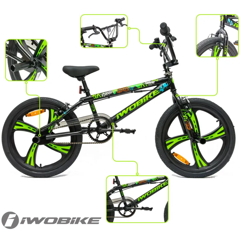 Rower Męski Damski BMX 20" Rotor 360 Pegi IWOBIKE Felgi Młodzieżowy Dzwonek