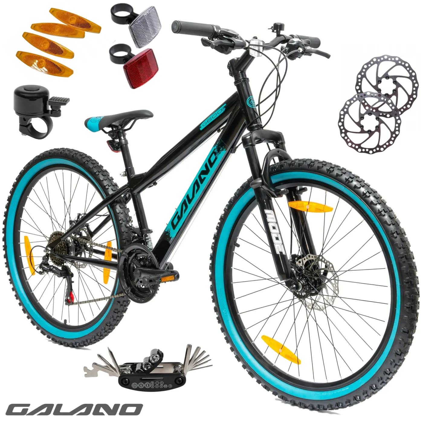Rower Górski Młodzieżowy 26" MTB Tarcze 18 Biegów Shimano Odblaski Dzwonek