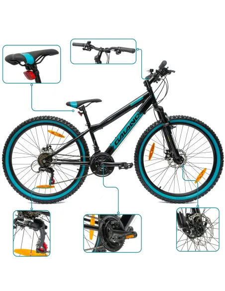 Rower Górski Młodzieżowy 26" MTB Tarcze 18 Biegów Shimano Odblaski Dzwonek