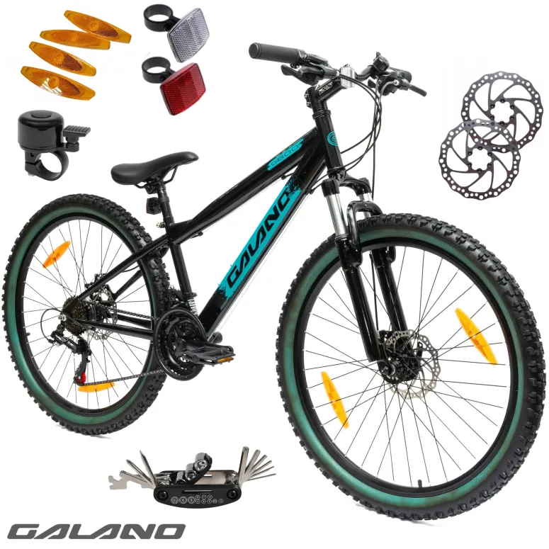 Rower Górski Młodzieżowy 26" MTB Tarcze 18 Biegów Shimano Odblaski Dzwonek