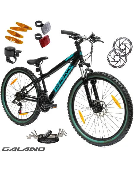 Rower Górski Młodzieżowy 26" MTB Tarcze 18 Biegów Shimano Odblaski Dzwonek