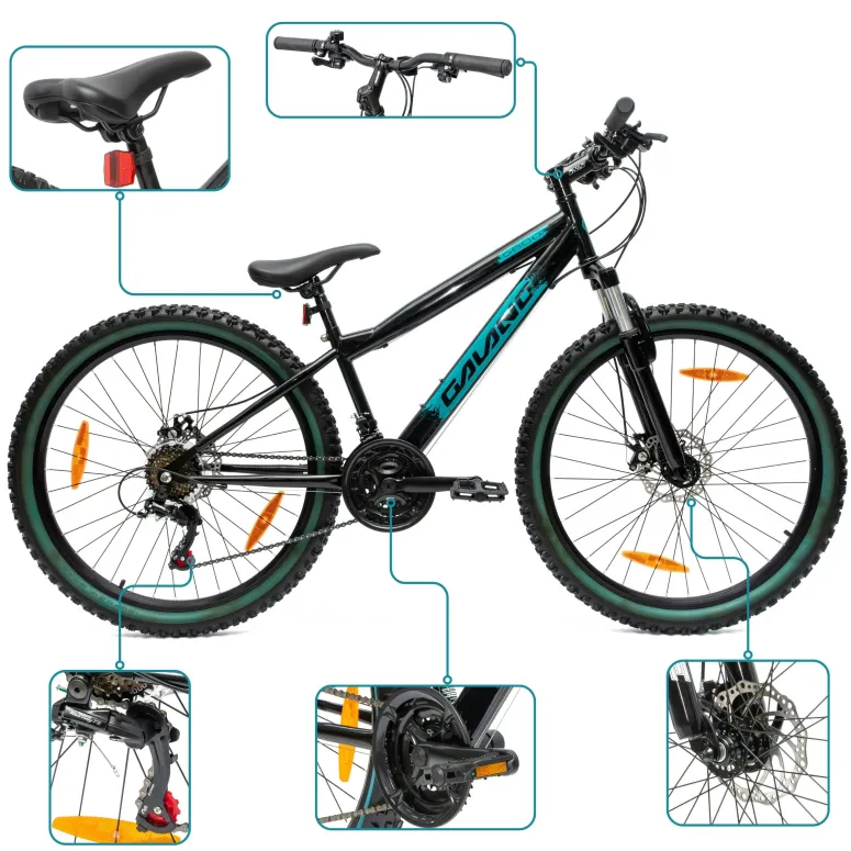 Rower Górski Młodzieżowy 26" MTB Tarcze 18 Biegów Shimano Odblaski Dzwonek