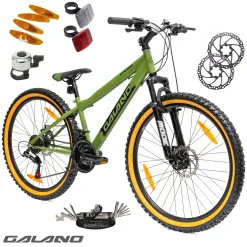 Rower Górski Młodzieżowy 26" MTB Tarcze 18 Biegów Shimano Odblaski Dzwonek
