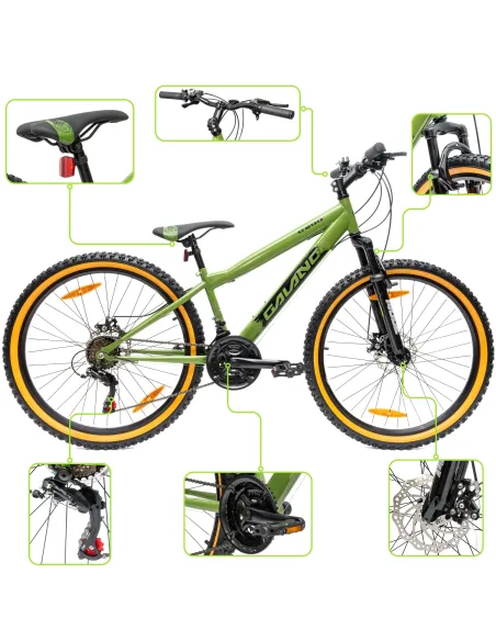 Rower Górski Młodzieżowy 26" MTB Tarcze 18 Biegów Shimano Odblaski Dzwonek